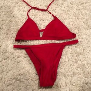 Red bikini set